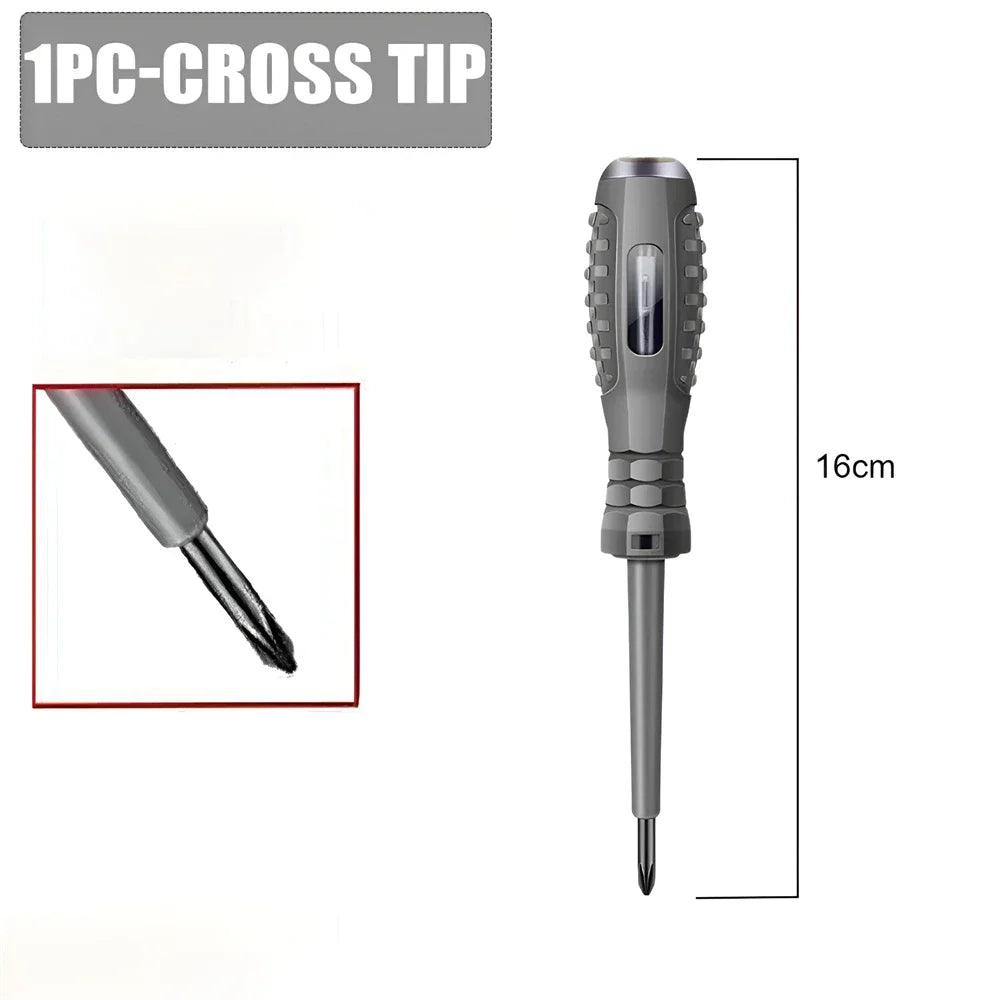 2pcs Word/Cross electrician screwdriver 12-220V Voltage Tester Pen AC/DC Induction Insulated Electricians Screwdriver Hand Tools