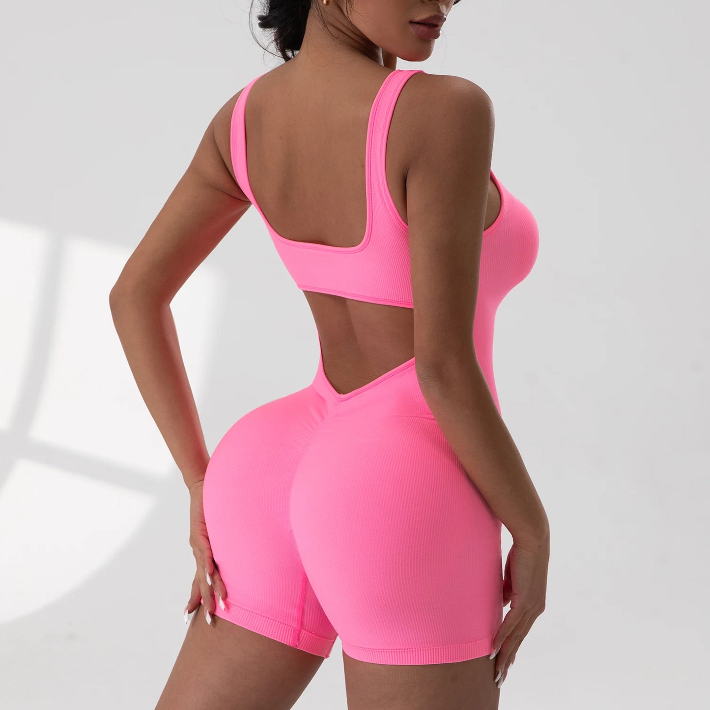Women's Sleeveless Sports Jumpsuit — Backless Yoga & Workout Bodysuit