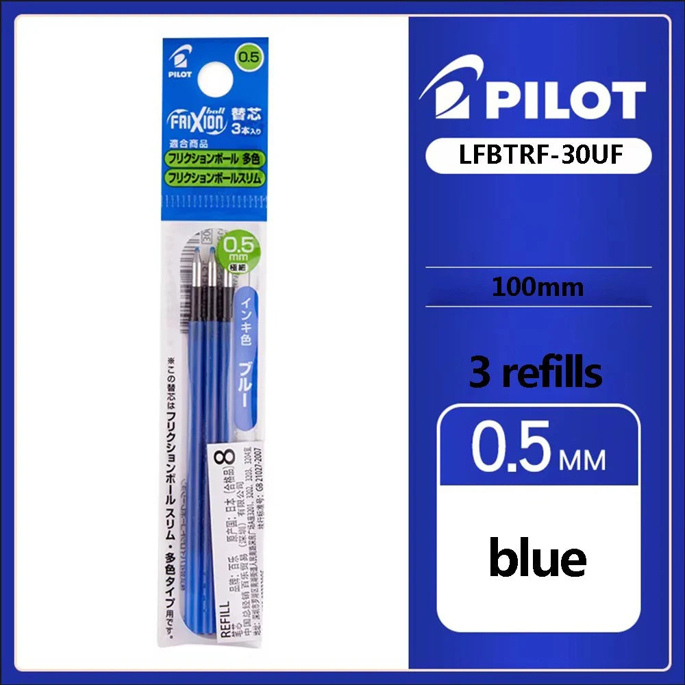 Japan Pilot Frixion Pen 3 in 1 Erasable Gel Pen 3 Colors 0.5mm /0.38mm LKFB-60EF Slim Pen Holder Back To School Stationery