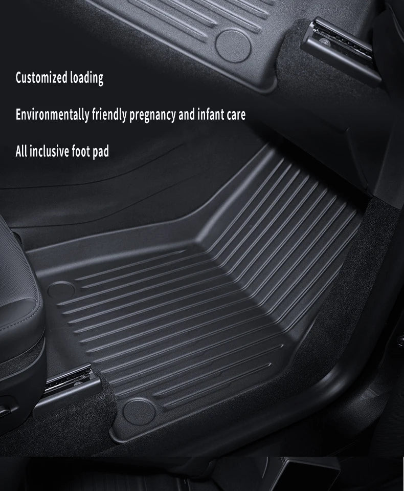 For New Tesla Model Y Launch 2026+ Juniper 2026+ TPE Floor Mats & Cargo Liner, All Weather Trunk Mats Floor Liner Backrest Mats
