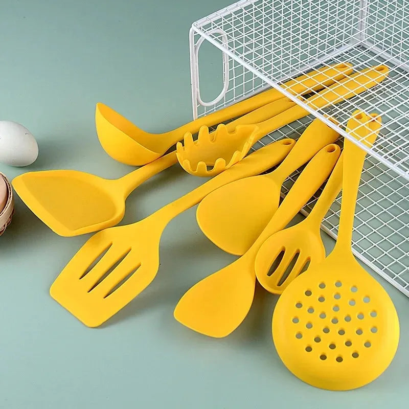 Yellow Silicone Kitchen Utensil Set - Spatulas for Cooking and Baking - photo 3