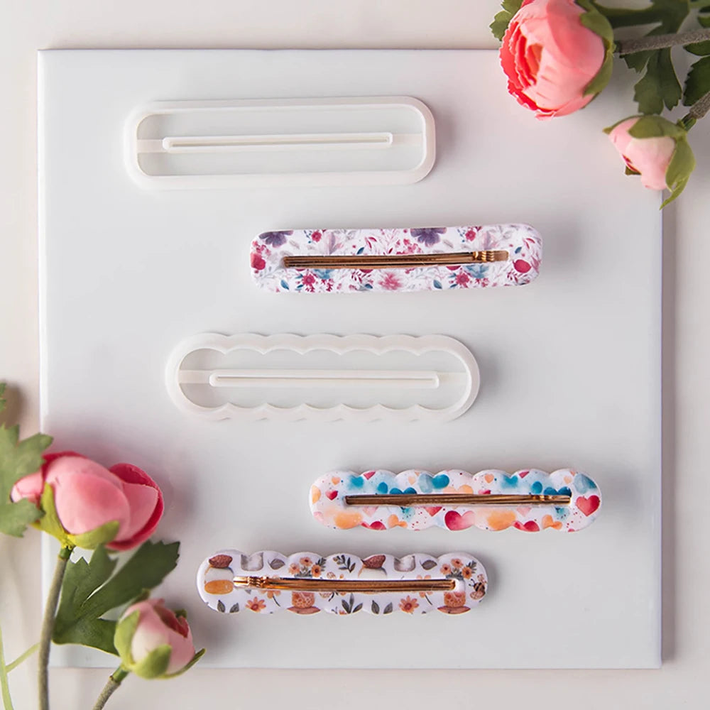 1PC Various Styles Geometric Shape Flower Tile Pattern Polymer Clay Mould Hairpin Embossing Clay Mold Jewelry Making Clay Tools