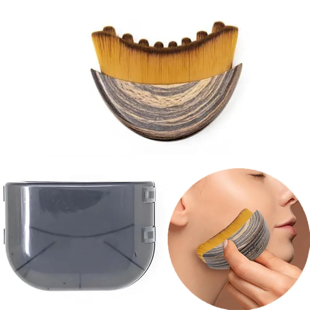 1 PCS Lymphatic Contour Face Brush with Storage Box Lymphatic Drainage Brush for Face Chin & Neck