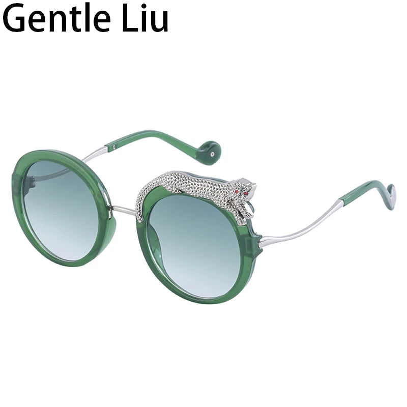 Round Steampunk Sunglasses for Women — Retro Metal Frame