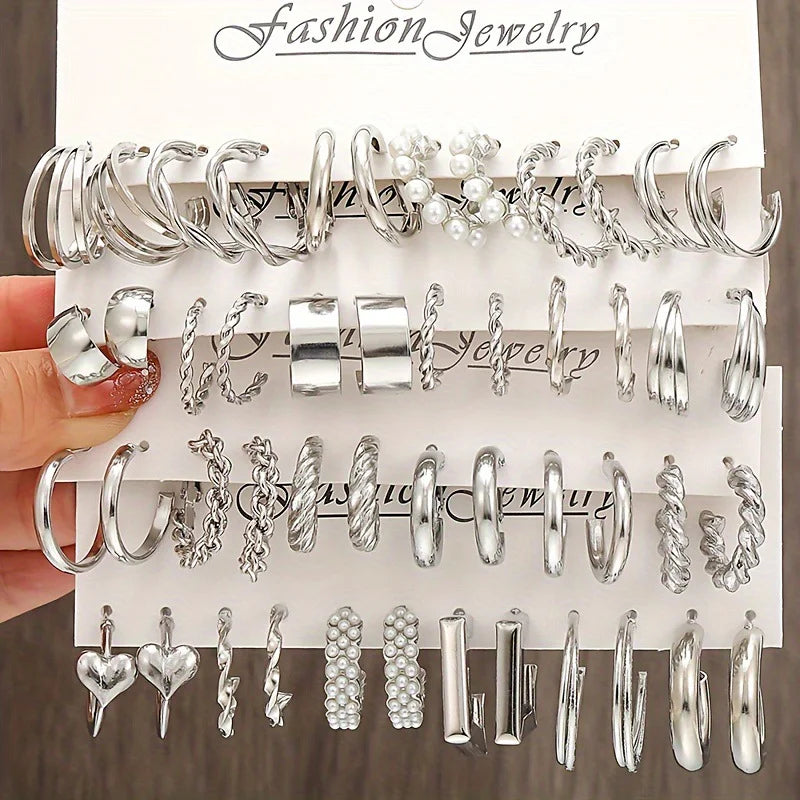 Butterfly & Heart Earrings Set — Vintage Cut-Out Drop Jewellery