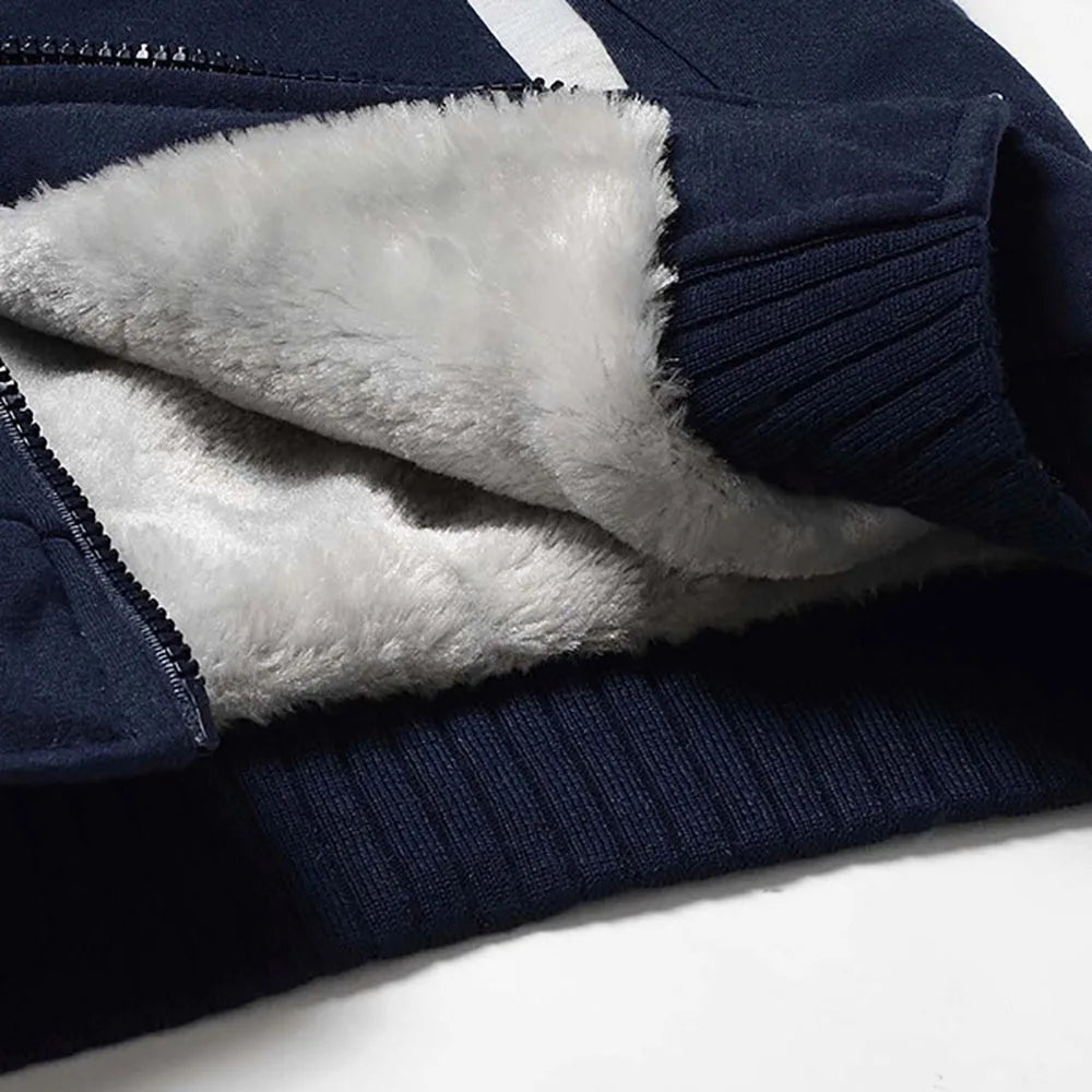 Men's Fleece-Lined Hooded Winter Jacket