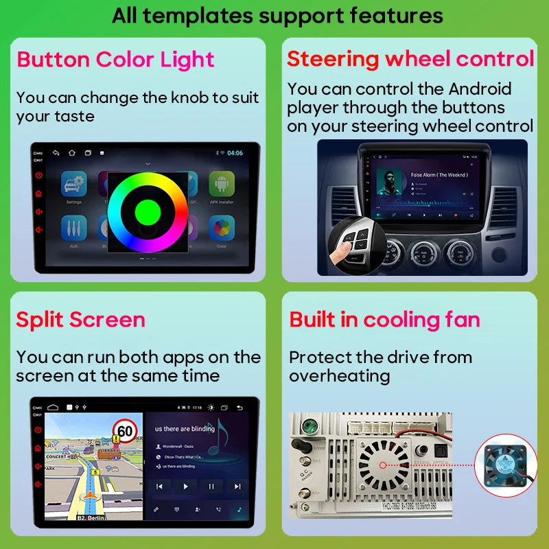 Car Radio Carplay For Mitsubishi Pajero Sport Triton 2014 Navigation GPS Android Auto Stereo Multimedia Player 5G Wifi Bluetooth