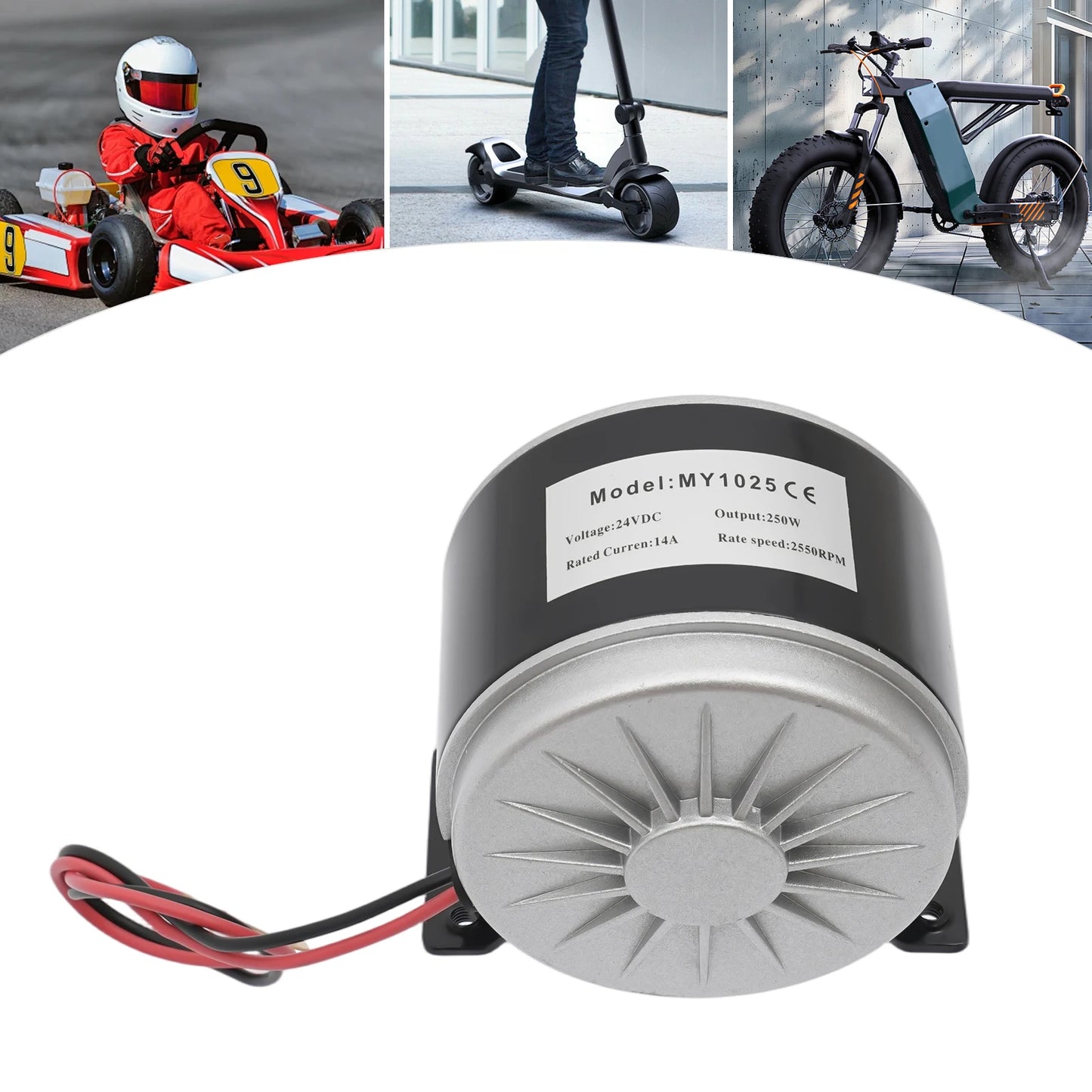 250W 24V Electric Motor with Sprocket Teeth Sprocket Motor Electric Scooter Motor 2750rpm for Electric Scooters Bicycles