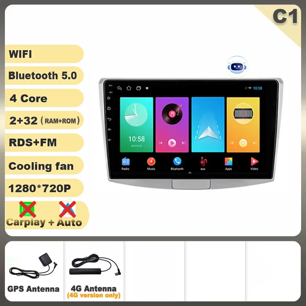 9" Android Car Stereo for VW Passat B7 B6 CC (2010–2015) — Wireless CarPlay, Android Auto, GPS, 5G WiFi