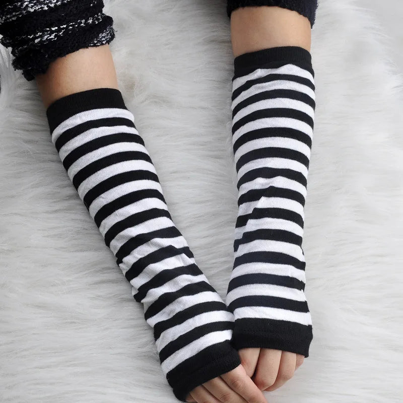 Unisex Long Crochet Arm Warmers - Stretchy Fingerless Gloves - photo 2