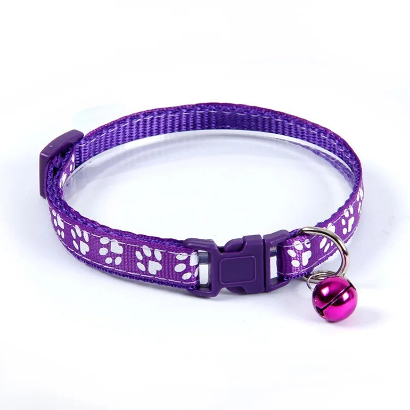 Paw Print Cat & Dog Collar - Quick-Release Bell Collar – photo 7