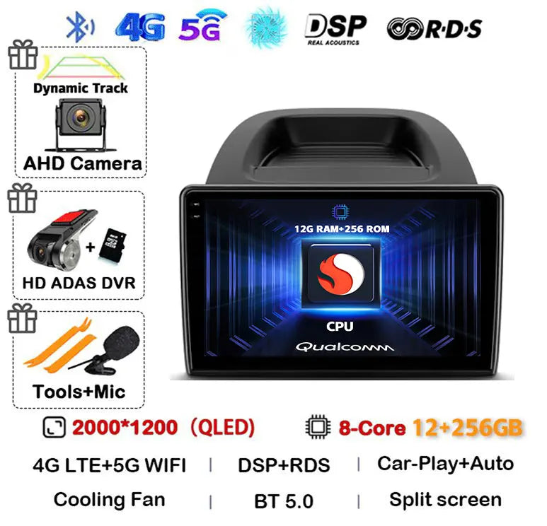 Android 16 Car Radio For Ford EcoSport Eco Sport 2017 2018 - 2023 Carplay Auto GPS Navigation 2 Din Player WIFI+4G Stereo Video