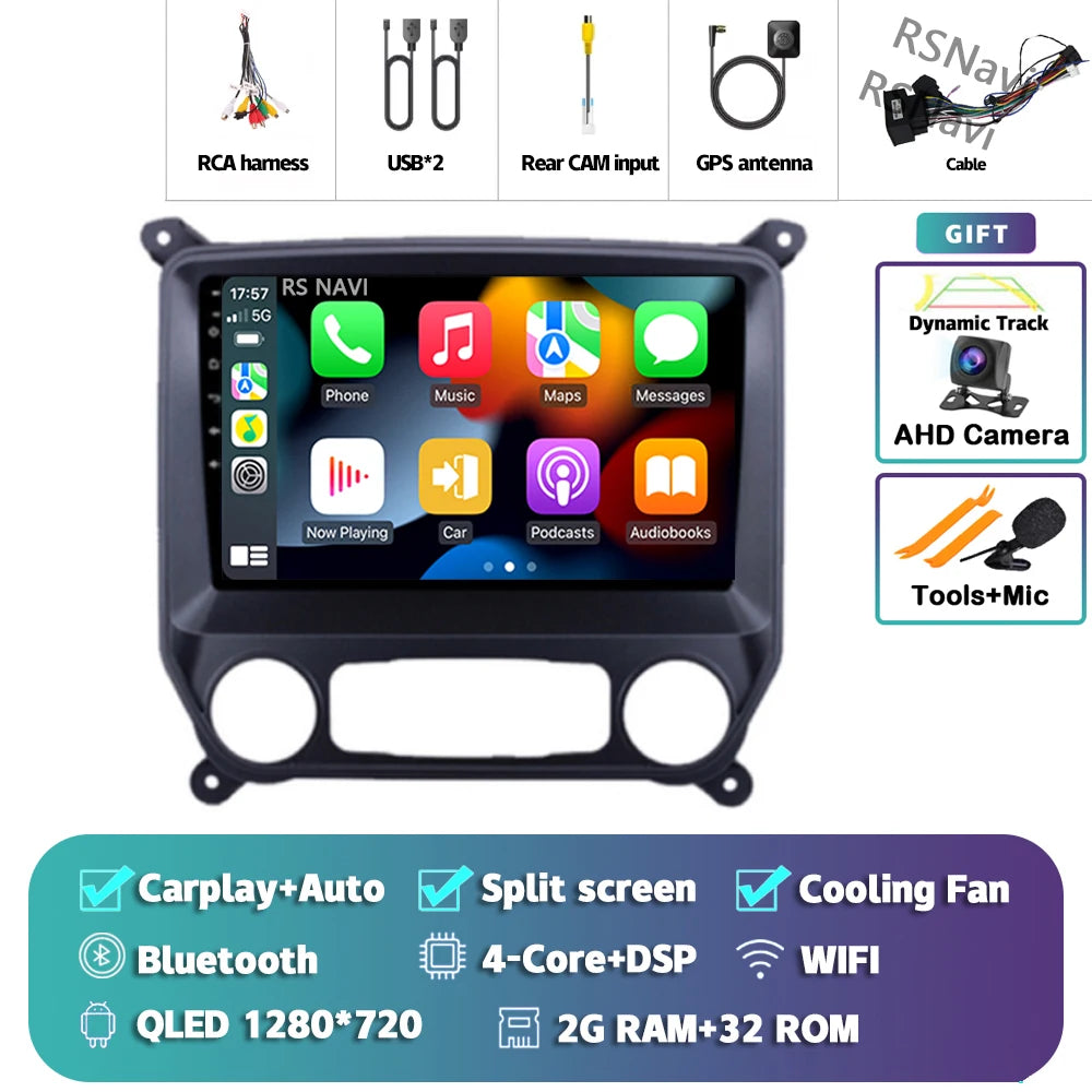 Android 16 Carplay Auto Car Radio Multimedia For Chevrolet Silverado 3 GMTK2 2014 2015 2016 2017 2018 Autoradio Stereo Head Unit