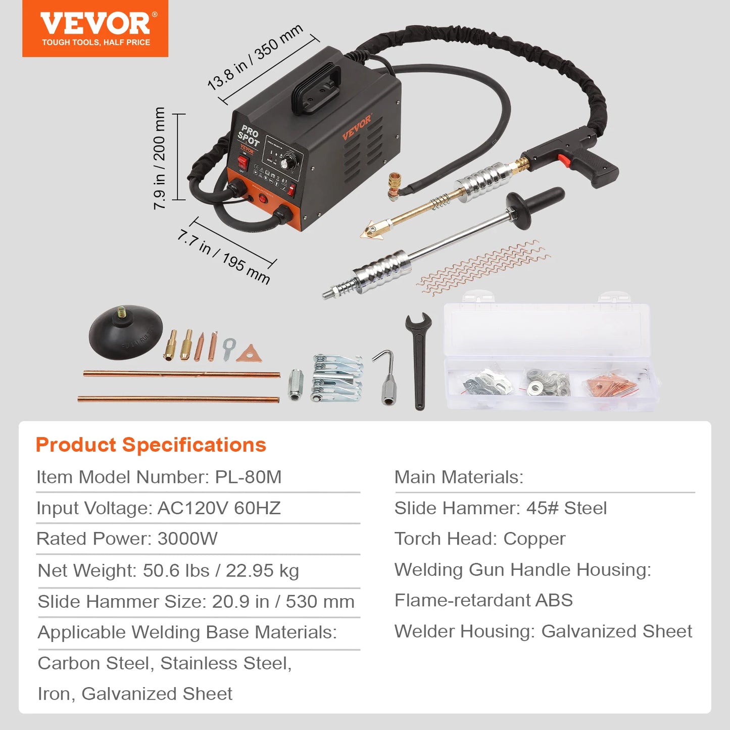 SucceBuy Stud Welder Dent Repair Kit 3KW Spot Welder Auto Body Welding Dent Puller Machine Welding Accessories for Car Truck