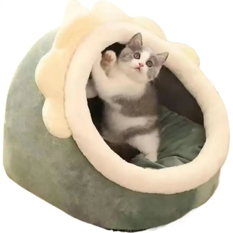 Deep Sleep Cat Bed Cartoon Pet Bed Foldable Removable Washable Pet Sleeping Bed for Small Dog Mat Bag Cave Cats Bed