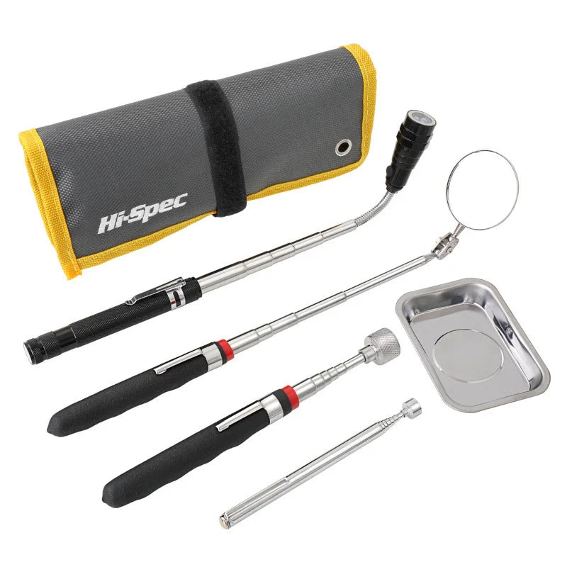 Extendible Inspection Rotatable Mirror Auto Telescoping Inspection Round Mirror Extending Hand Tools Set Detection Tool