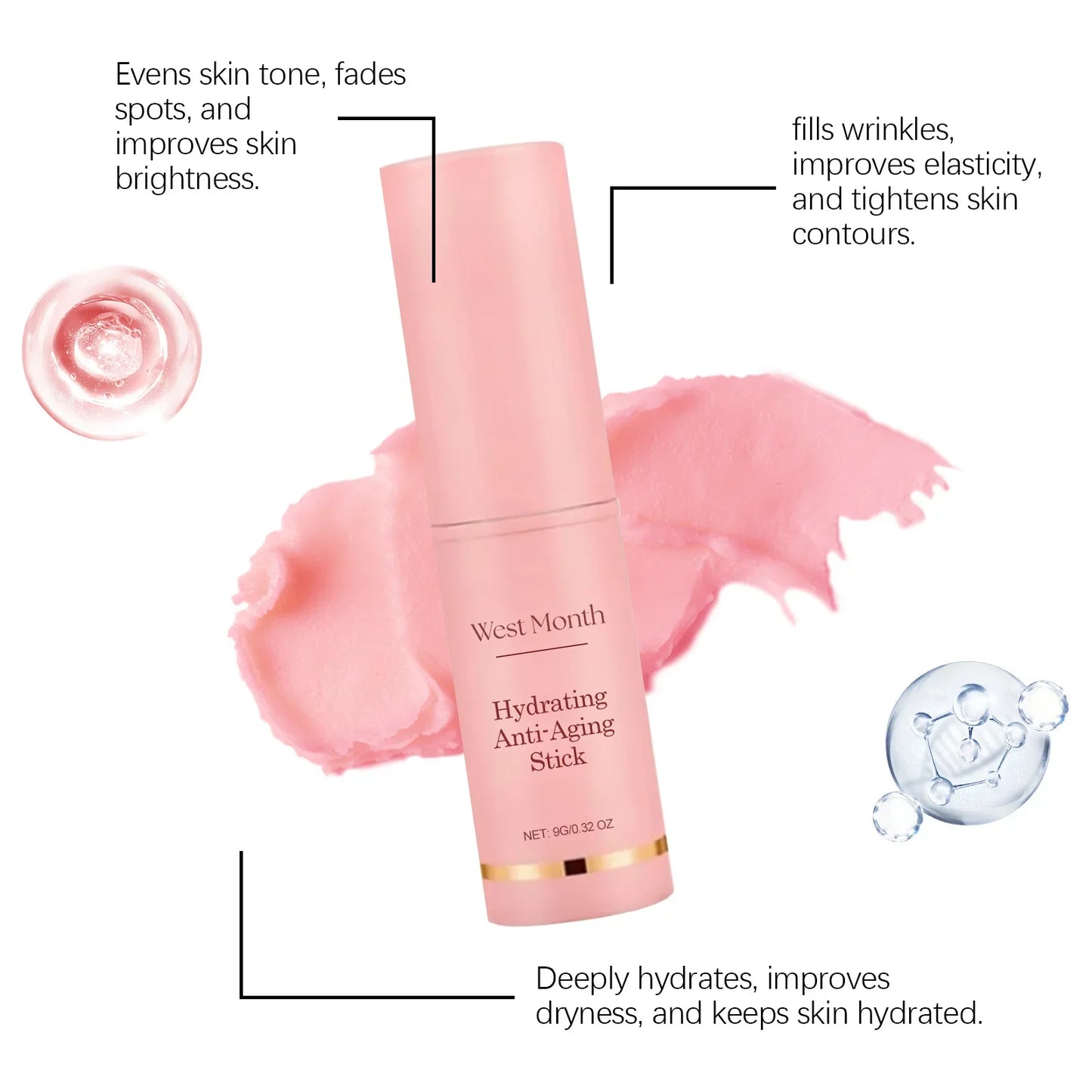 Eelhoe Collagen & Hyaluronic Acid Multi Bounce Balm Stick 9g – Instant Anti-Aging, Wrinkle Reduction, Brightening & Moisturizing | CPNP Certified