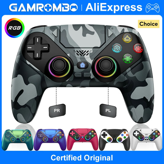 Controller For Playstation 5/PS5 Pro/Slim/PC,6-Axis Gryo No Drift RGB Wireless Gamepads Marco/Turbo Game Joystick Remote Control