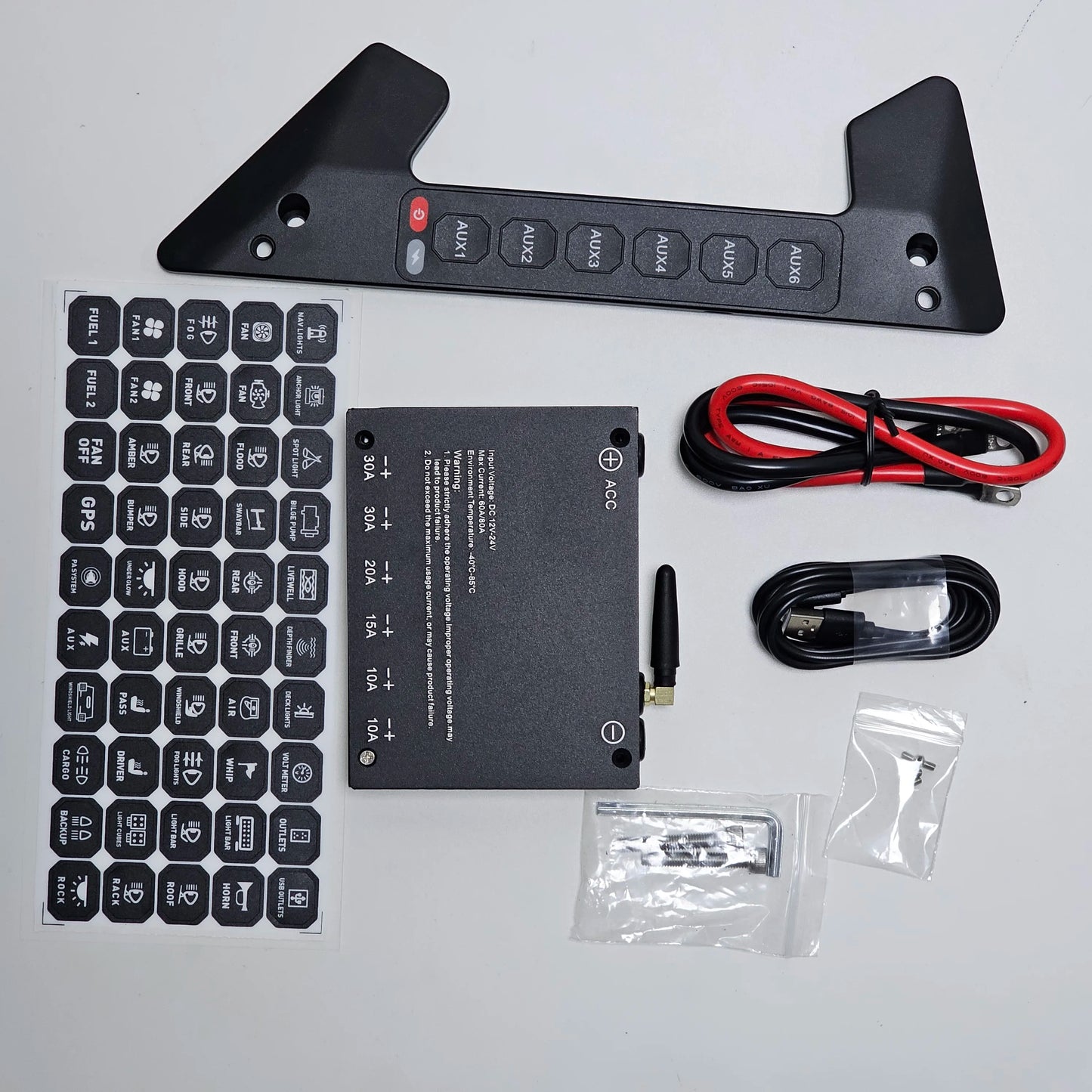 Lights Switch Controller 6 Gang Switches Panel 12V Grab Handle Mounting for GMC Off Road Chevrolet Silverado Interior Parts