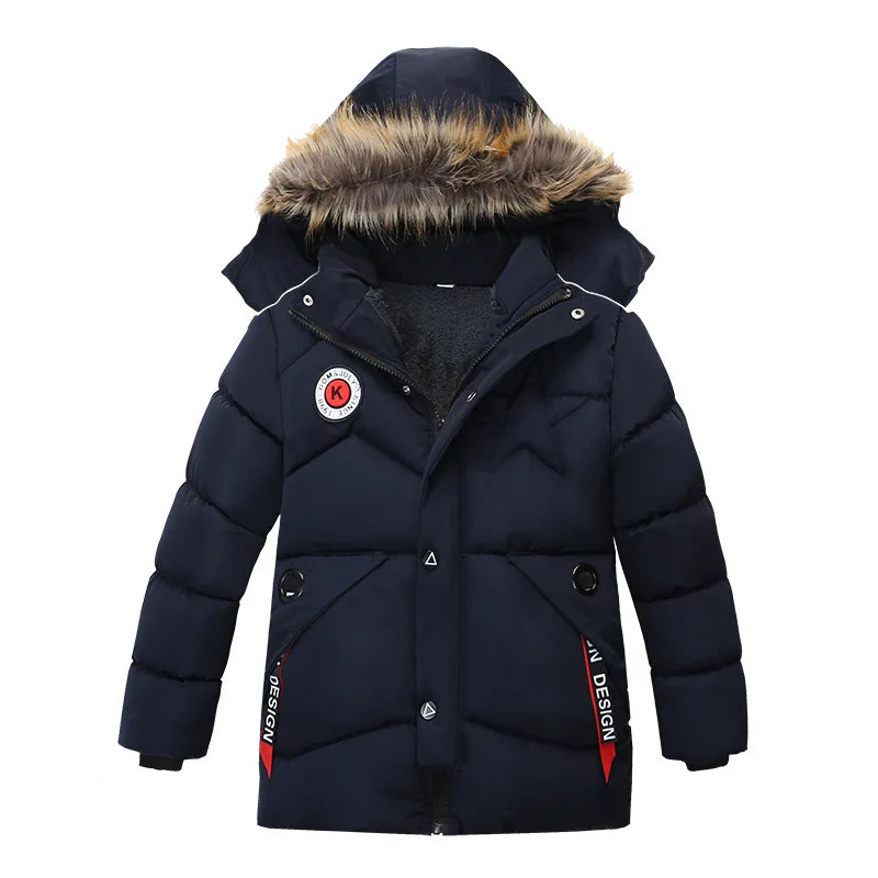 Boys Hooded Winter Jacket - Plush Lined Coat with Detachable Hood - photo 7