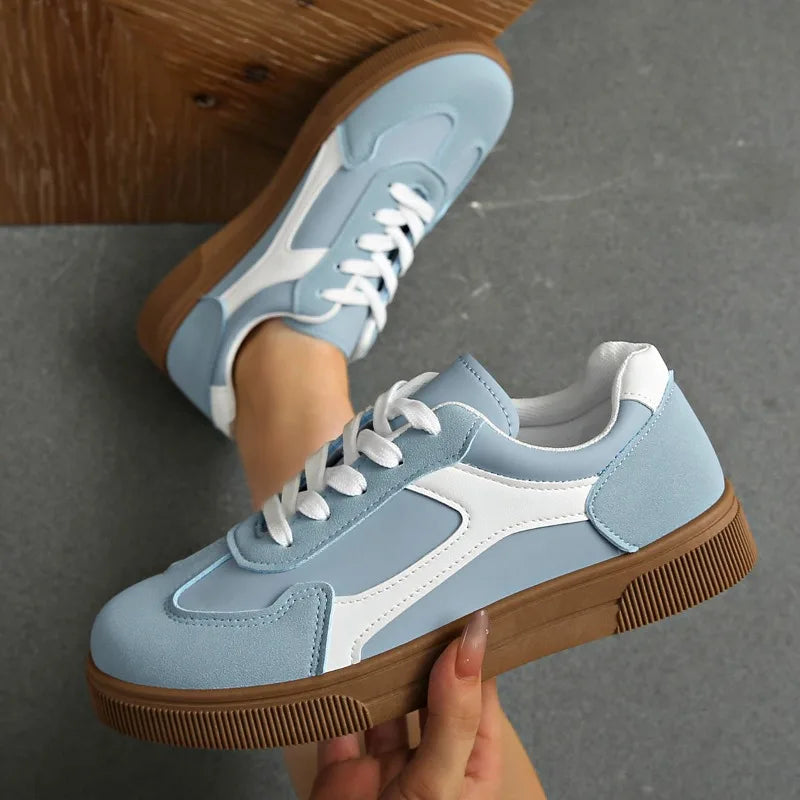 Fashion Running Sneakers for Women — Flat Casual Lace-Up Comfort Shoes