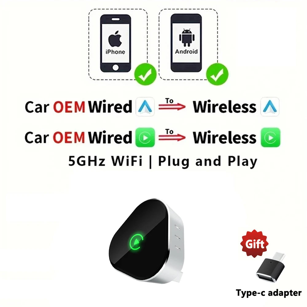 Wireless CarPlay & Android Auto AI Smart Box Adapter