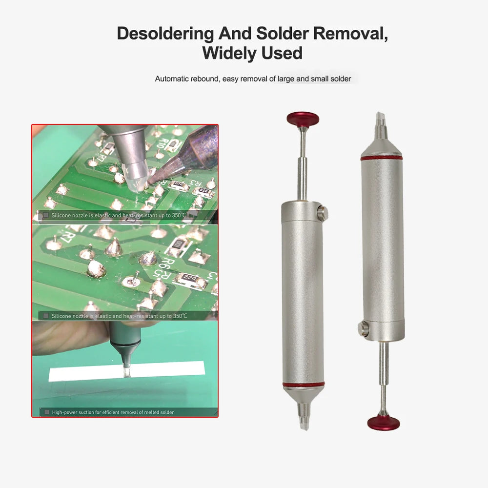Aluminum Desoldering Pump Suction Tin Gun Soldering Sucker Pen Powerful Vacuum Iron Welding Repair Tool for Electronic Component
