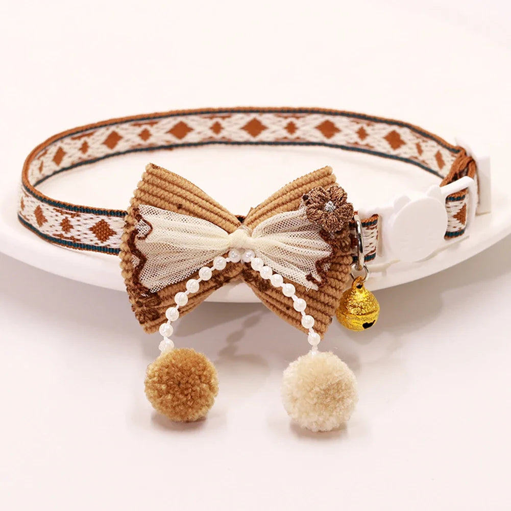 cat collars Cute and Versatile Adjustable Durable with Bells Pet Collars Necklaces Positioning Pets Cats Dogs Party Photos Props