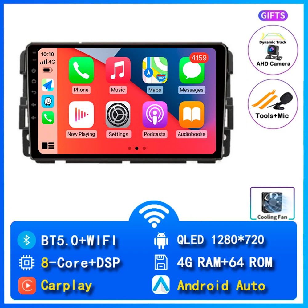 Android 16 Carplay Car Radio For Chevrolet Silverado Impala GMC Yukon Acadia Sierra Navigation GPS Multimedia Player stereo wifi