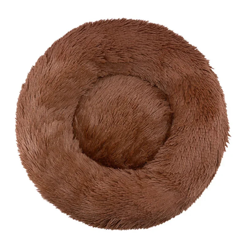Round Plush Pet Bed — Super-Soft Washable Bed for Cats & Dogs (40–90cm)