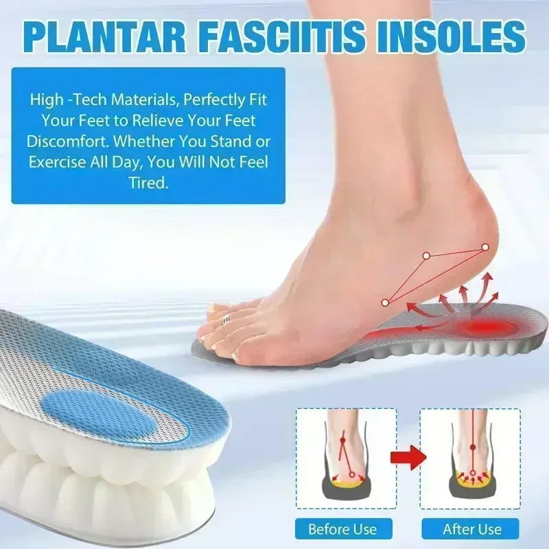 4D Cloud Air Cushion Insoles – Memory Foam + Acupressure Massage | Sweat-Absorbent Comfort Insoles