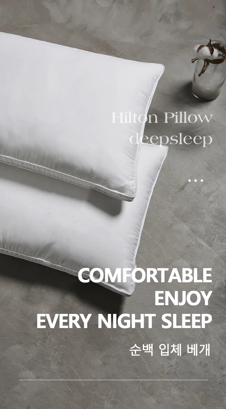 5 Star Hotel Pillow – 100% Cotton 500TC Microfiber Ergonomic Neck Support Pillow for Adults