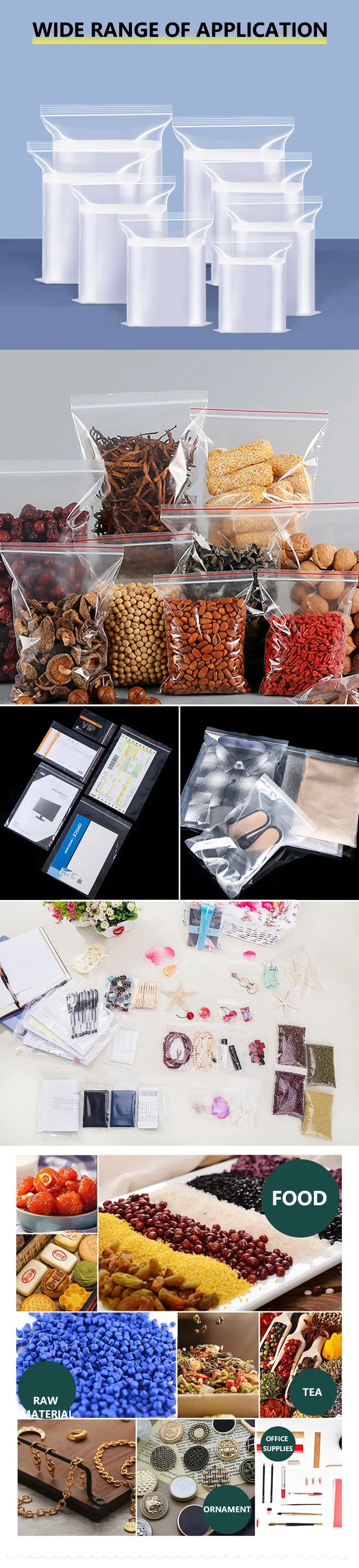 100PCS Thicken Ziplock Sealed Bags – Clear PA+PE Plastic Storage for Jewelry, Food & Packing