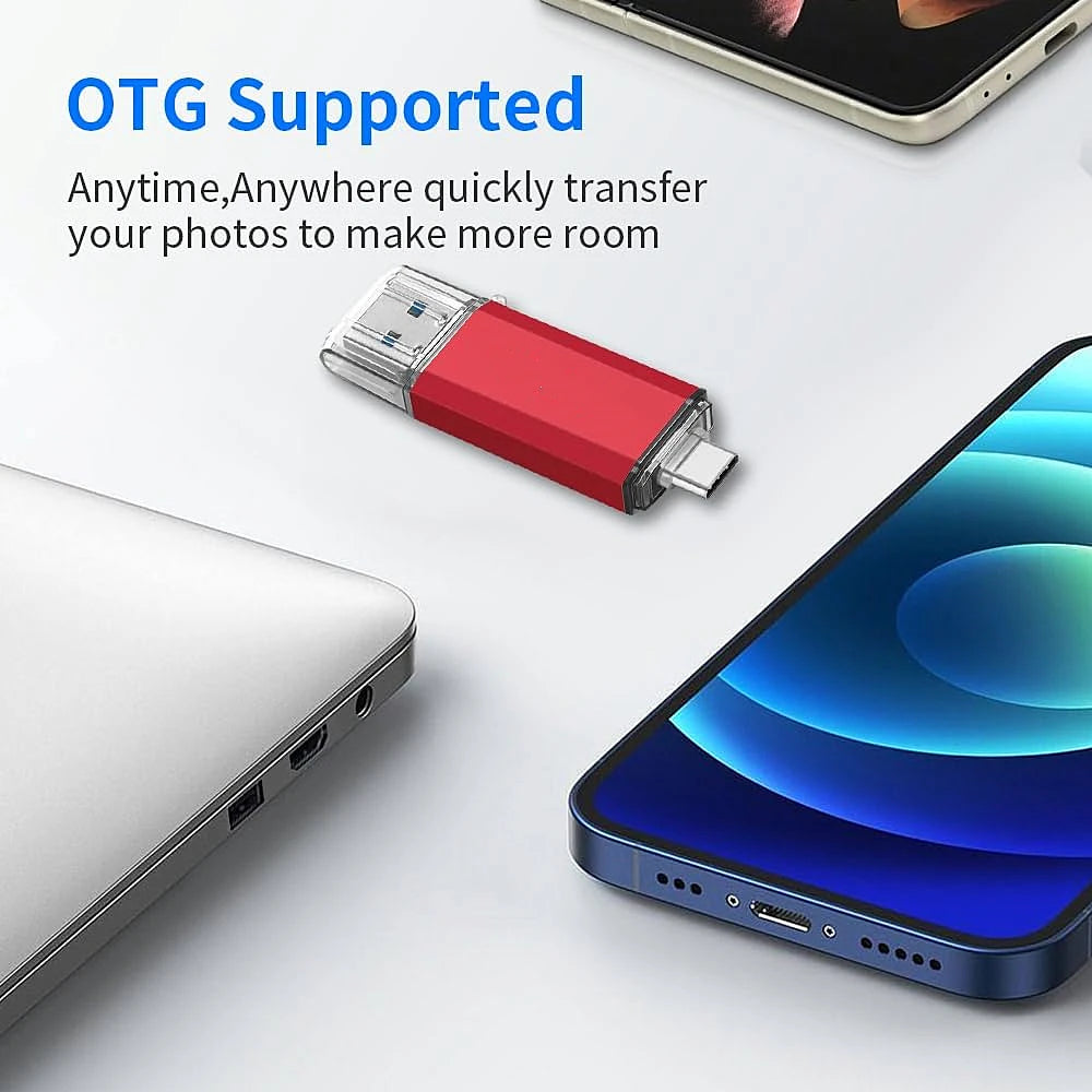 USB Flash Drive for Phone and PC — 32GB to 512GB Photo and Video Backup Stick