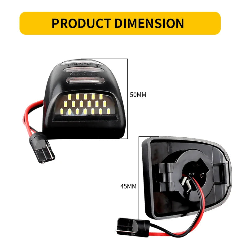 LED License Plate Lights 6000K (2-Pack) — Chevrolet Silverado 1500/2500/3500, Avalanche & GMC Sierra / Cadillac Escalade