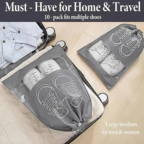 1-50Pcs Shoes Storage Organizer Bags Non Woven Travel Portable Bag Clear Protective Travel Bags for Footwear Waterproof Shoe Bag