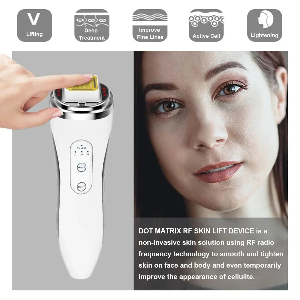 RF Radio Frequency Face Lifting Device Dot Matrix Beauty Massager Home Wrinkle Remover Skin Tightening Facial Massage Machine, women