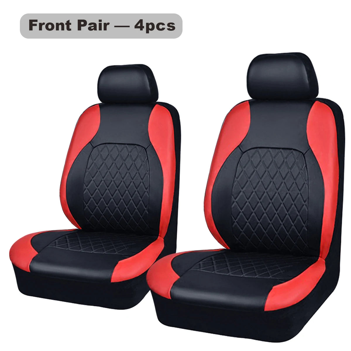 All-Season Quilted PU Leather Car Seat Cover, Waterproof Set