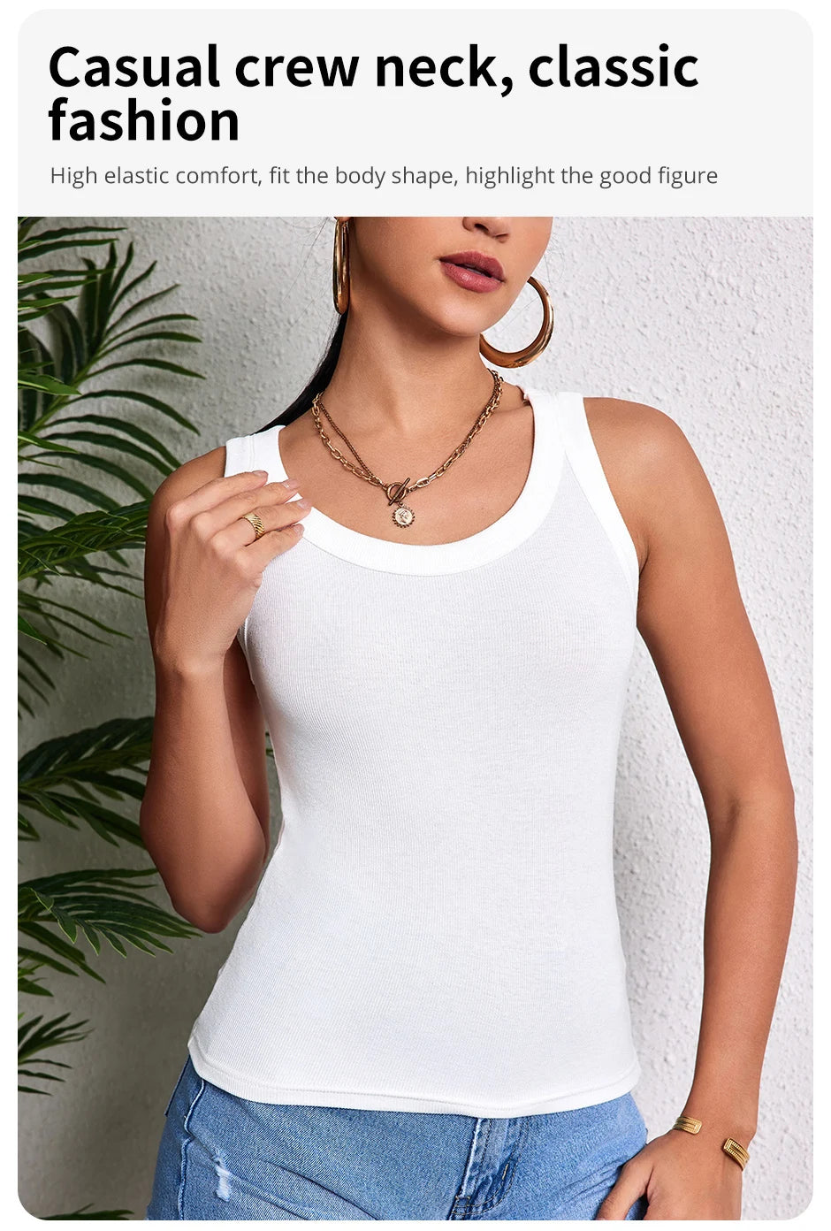 1/3 Pcs Women's Four Season Thin Slim Fit Solid Color Vest For Teenagers And Girls Solid Color Versatile Top Sexy Suspender Base