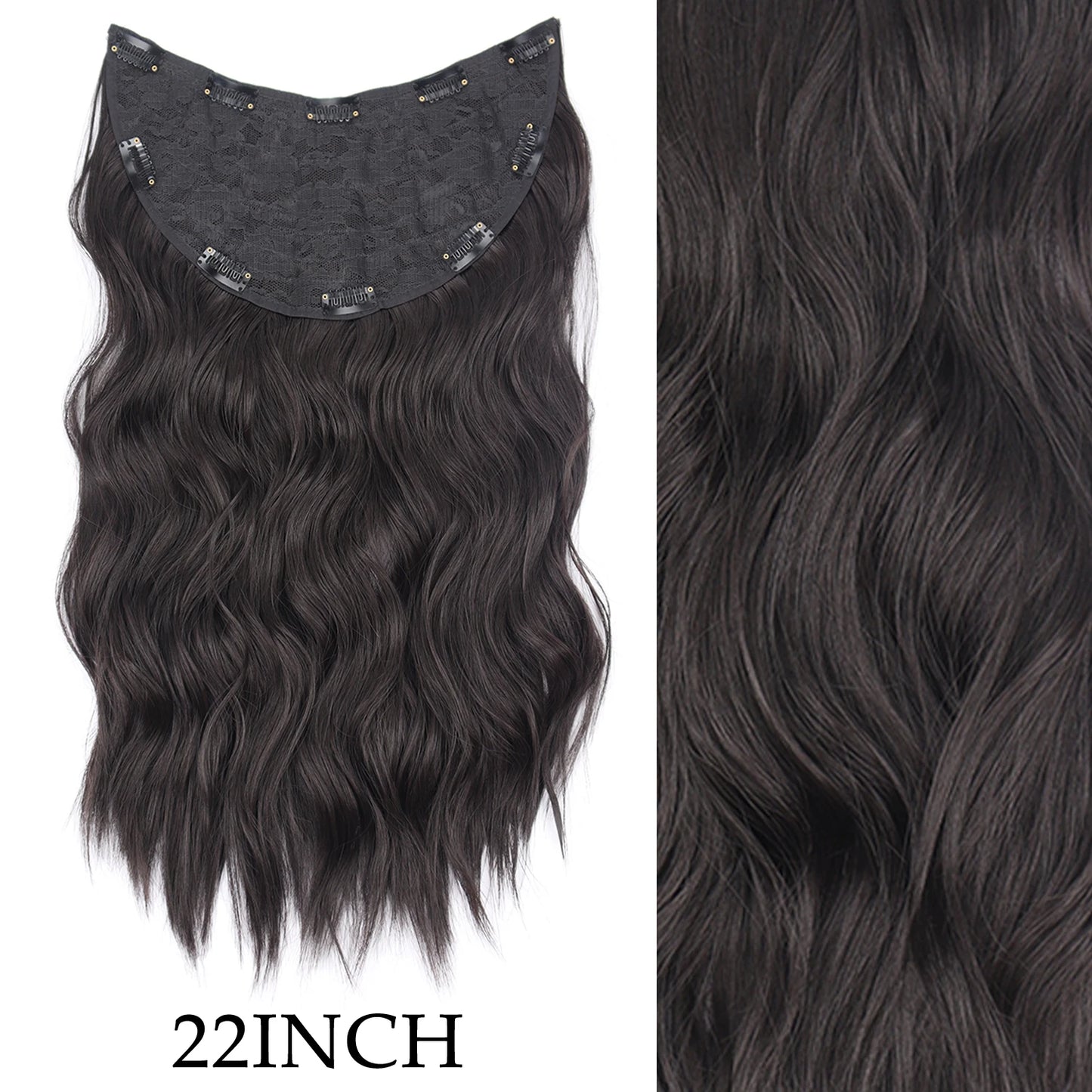 7Pcs/Set 16 Clips Hair Extension Black Long Straight Natural Hair Ombre Hairpiece Heat Resistant Fiber for Women Hairstyle