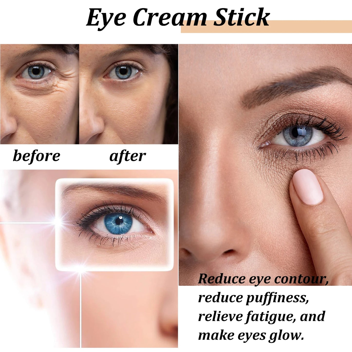 Hoygi Snail Essence & Collagen Eye Cream Stick 3g – Anti Dark Circles, Fine Lines, Puffiness & Eye Bags | Retinol & Niacinamide | CPNP Certified