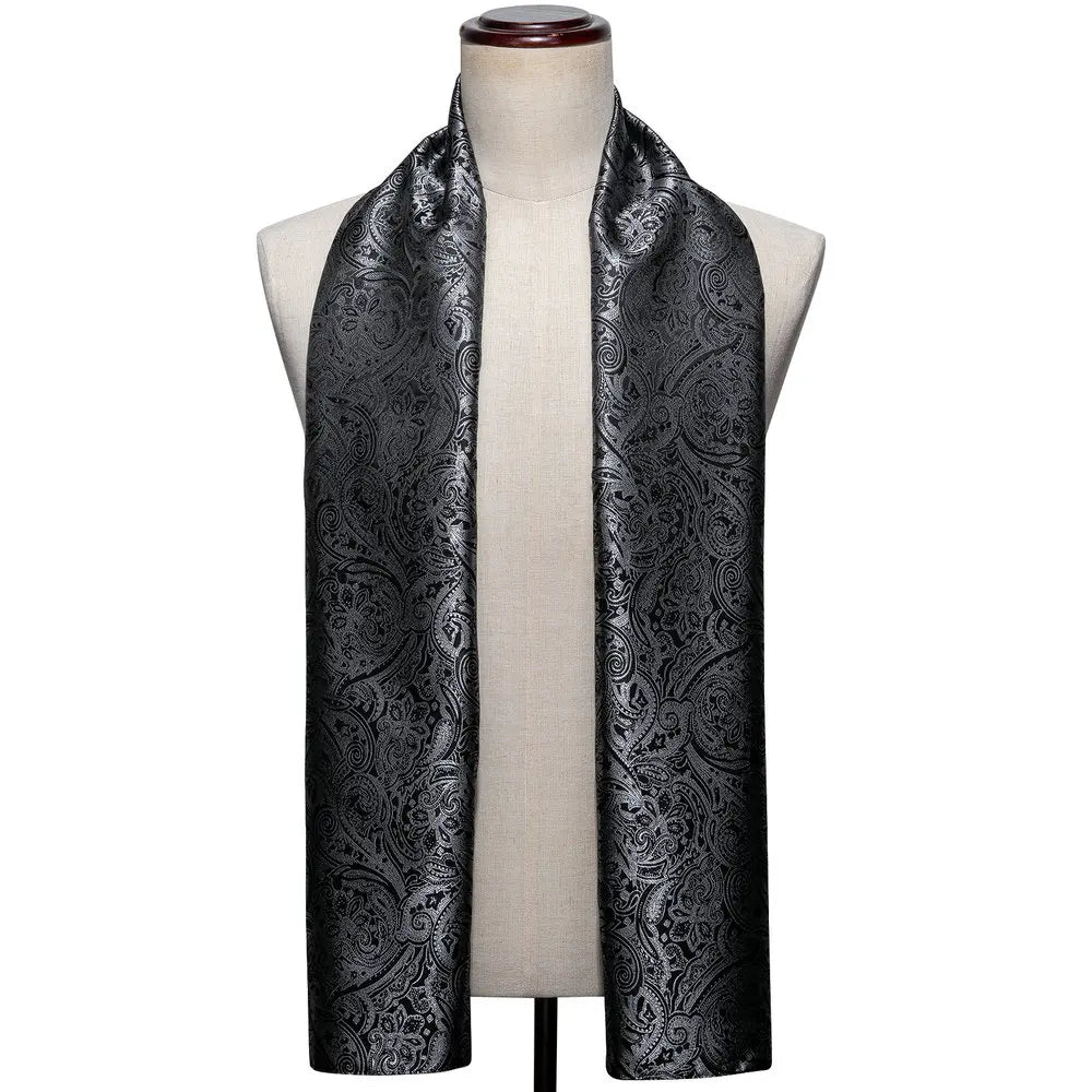 Men's Purple Paisley Long Scarf - 160cm Winter Wrap - photo 11