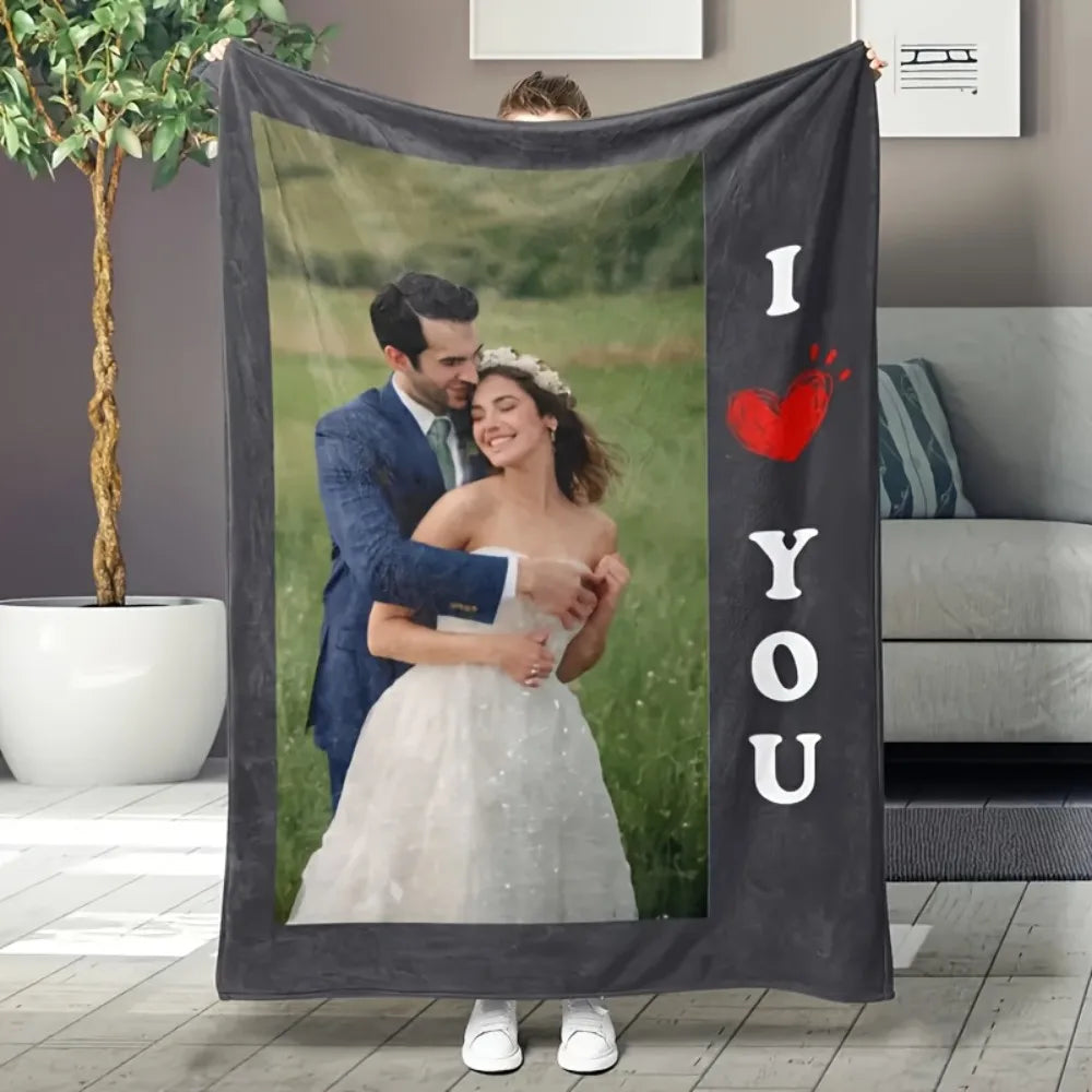 Custom Photo Flannel Blanket, Personalized Gift Blanket