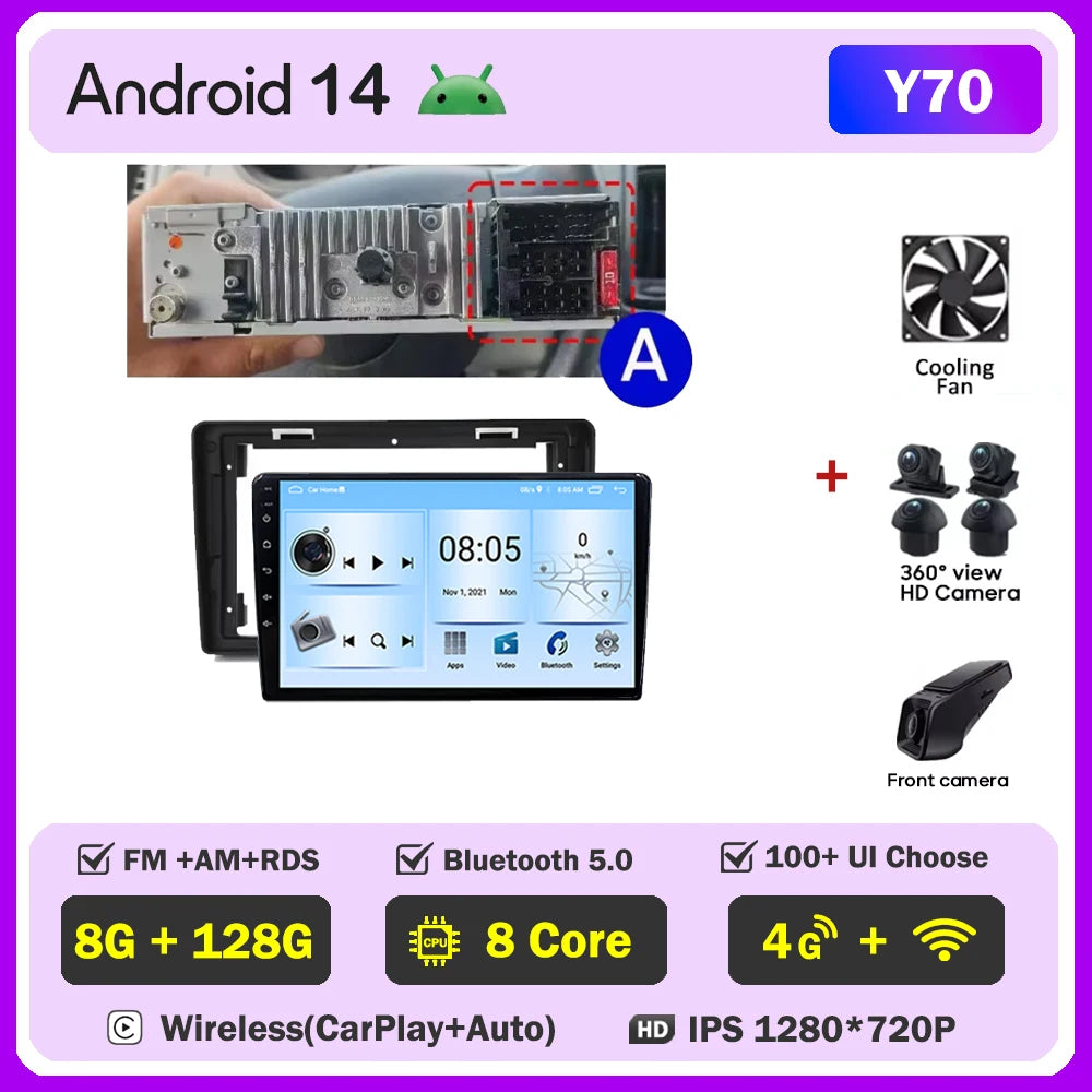 Car Stereo with Apple CarPlay & Android Auto, Compatible with Renault Trafic 2, Opel Vivaro A & Nissan Primastar