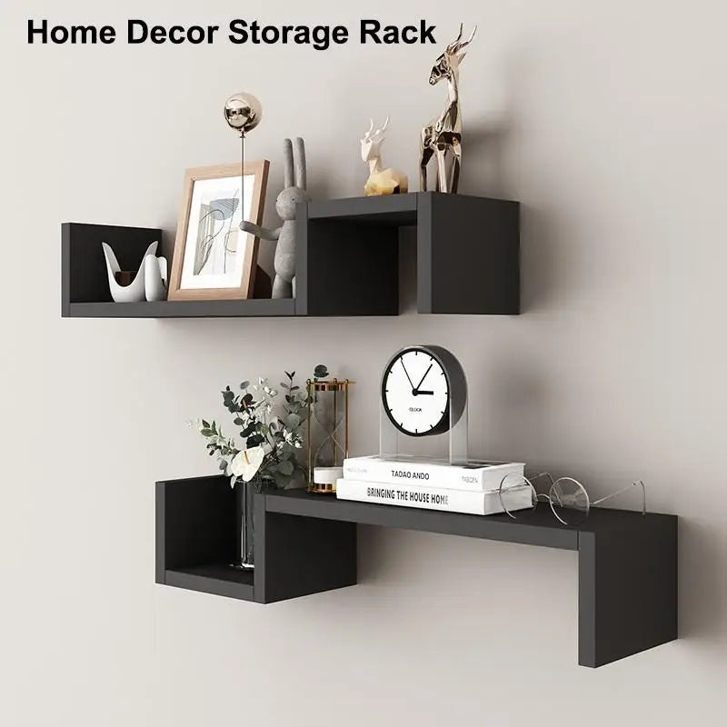 Wall-mounted Shelves For Living Room And Bedroom, Featuring Simple, Freely Combinable, And Creative Grid Designs