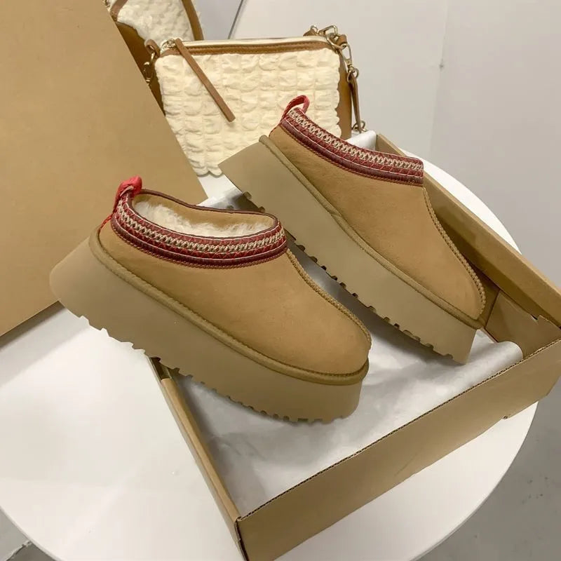 Women's Short Plush Snow Boots, Slip-On