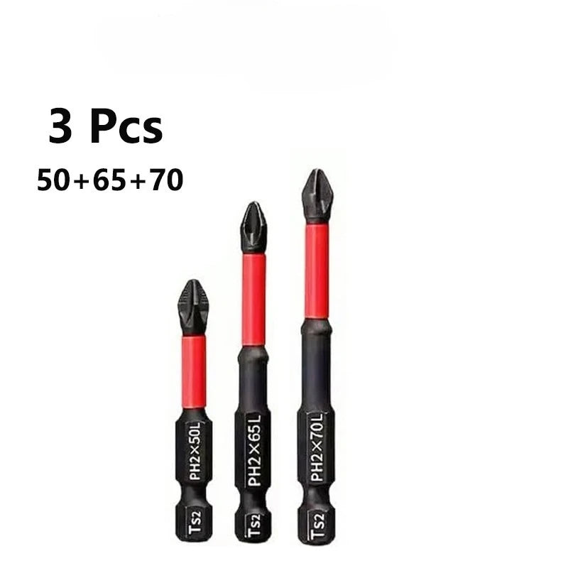 Anti Slip bits Magnetic Screwdriver bit Set S2 Alloy Steel Impact Resistance Bits-3/6/12Pcs Suitable for Electric Drills