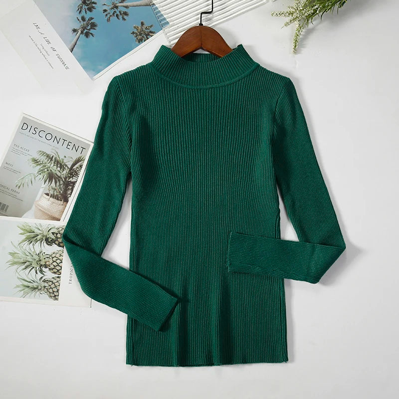 Women's Soft Turtleneck Sweater — Cotton Blend Knit