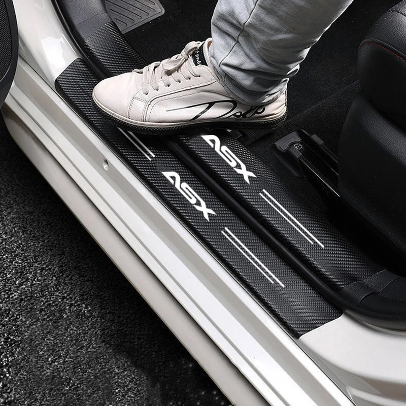 60x7cm Carbon Fiber Door Threshold Protective Sticker – Compatible with Mitsubishi ASX 2010–2019