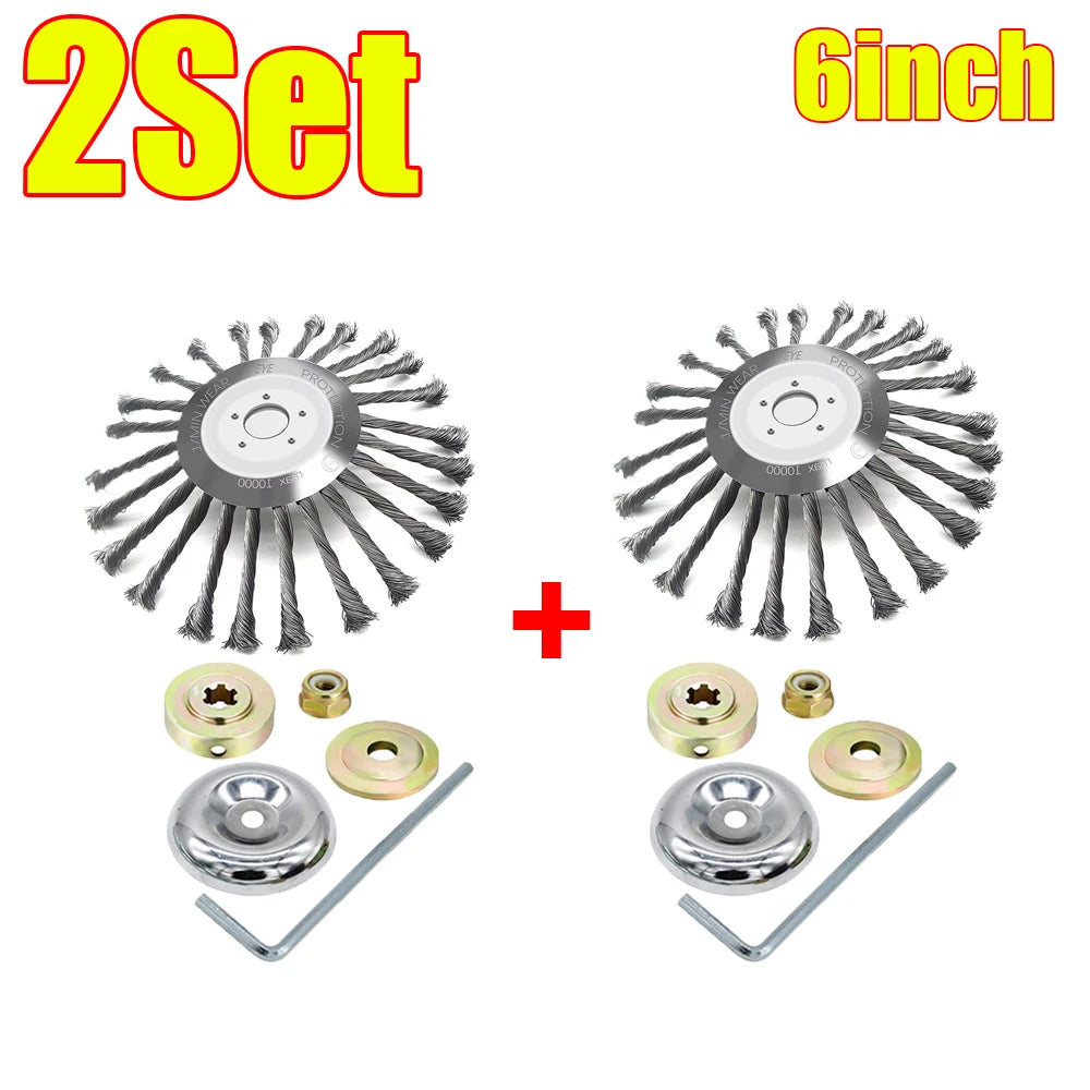 Weed Brush Trimmer Head - Durable Steel Wire Cutter Tool